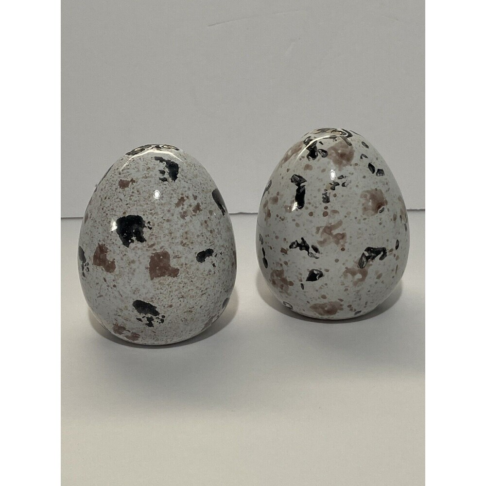Salt And Pepper Shakers Egg Shape Ceramic Modern Design 3 X 2.25 Kitchen Dining